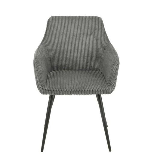 Chaise COLORADO assise velours côtelé et pieds métal  anthracite