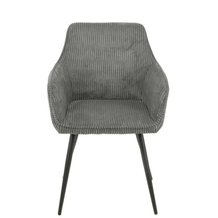 Chaise COLORADO assise velours côtelé et pieds métal  anthracite