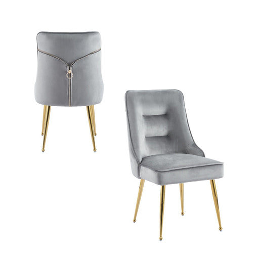 Chaise luxury ZIP en velours pieds Gold anthracite