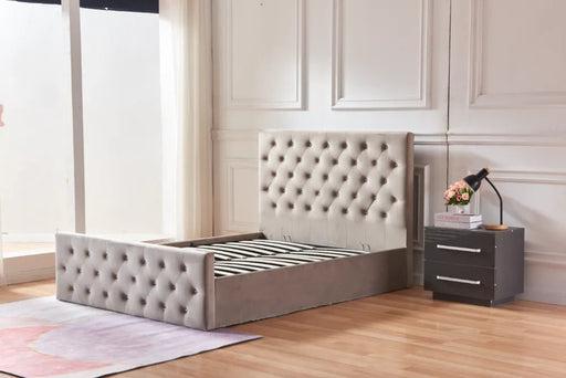 Lit coffre 2 places 140X190 cm VICTORIA Velours moka