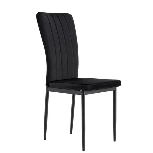 Chaise PONY assise velours pieds métal noir