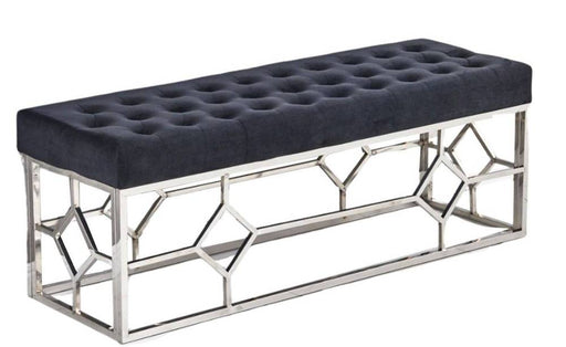 Banquette XXL VERTIGO Chrome en velours noir
