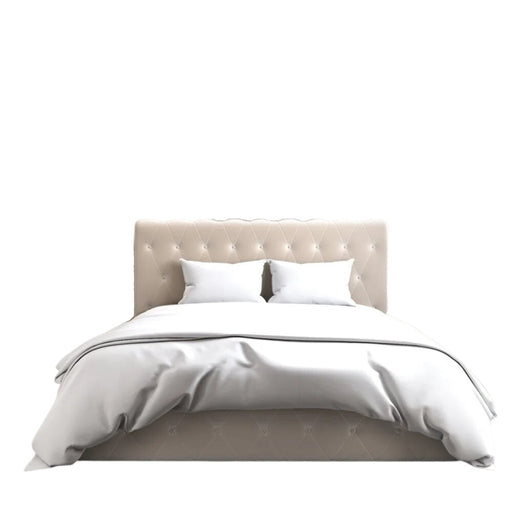 Lit coffre 2 places CORSICA en velours 160x200cm beige