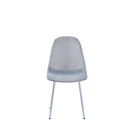 Chaise  SCANDINAVE en velours pieds chrome gris clair