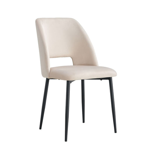 Chaise AVA Métal noir Velours beige