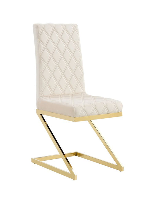 Chaise COCOMAT Gold et velours beige