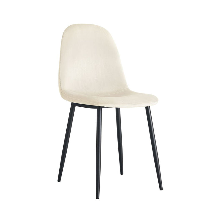 Chaise SCANDINAVE pieds noir velours beige