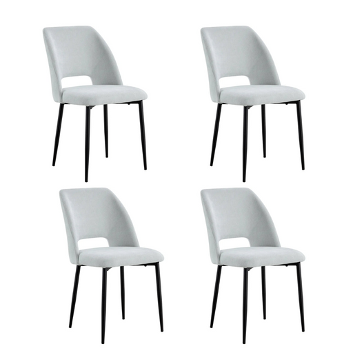 Chaise AVA Métal noir Tissu Serge Gris