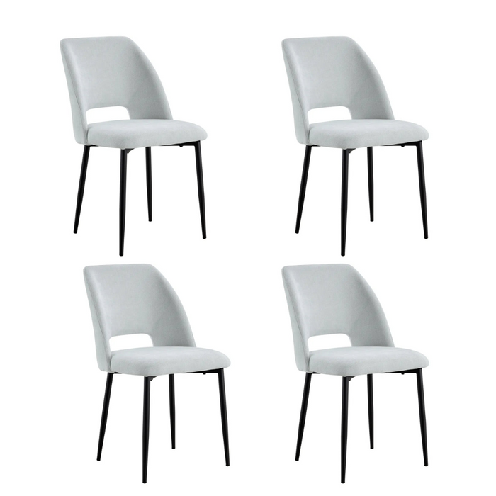 Chaise AVA Métal noir Tissu Serge Gris