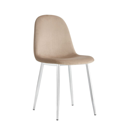 Chaise  SCANDINAVE en velours pieds chrome taupe