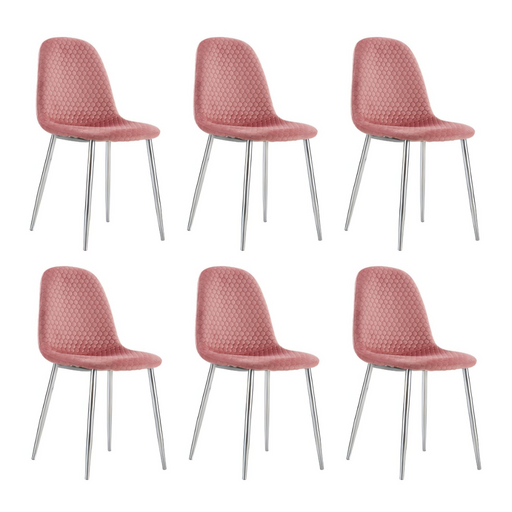 Chaise Scandinave ALVEOLE Chrome vieux rose