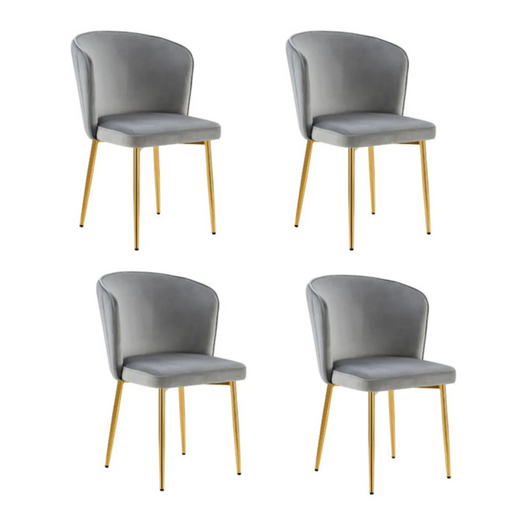 Chaise moderne DIANA gold velours gris