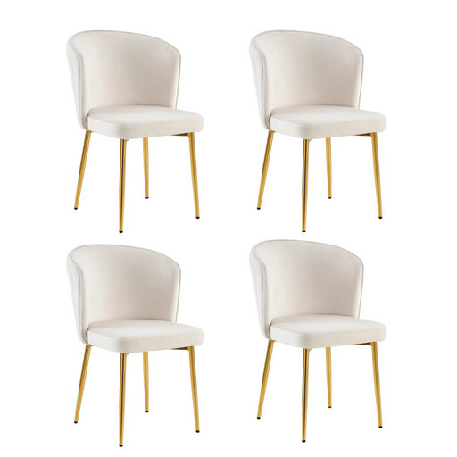Chaise moderne DIANA gold velours moka