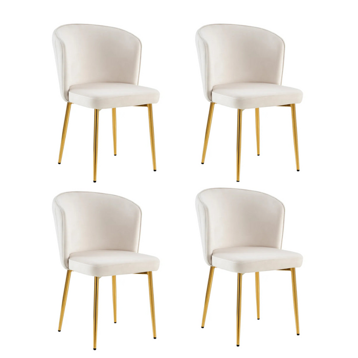 Chaise moderne DIANA gold velours moka
