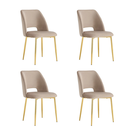 Chaise AVA Gold en Velours taupe