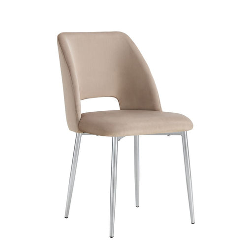 Chaise AVA Chrome en Velours taupe