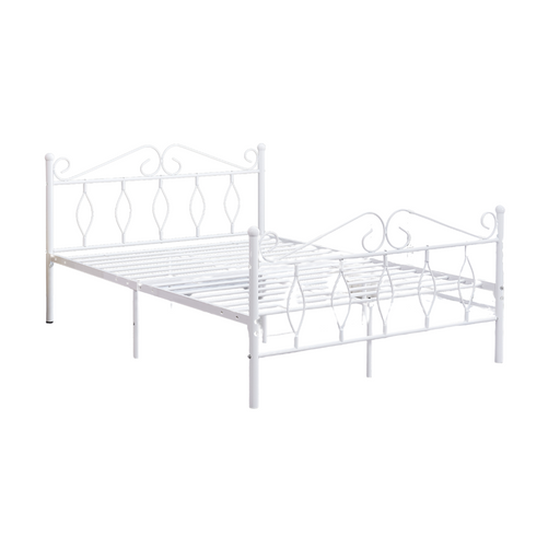 Lit 2 places JULIE 160x200 cm métal sommier inclus blanc
