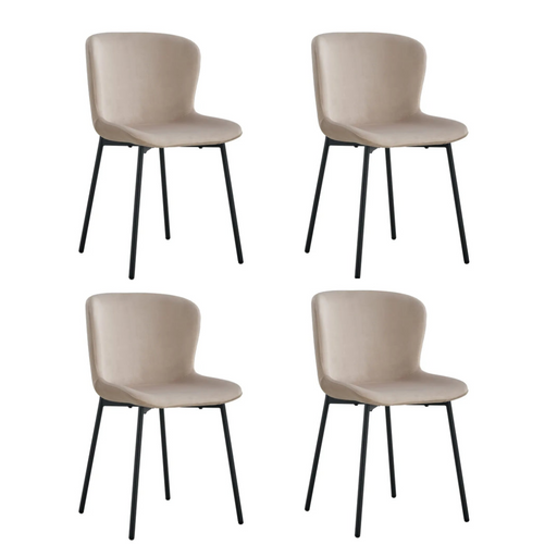 Chaise ELEN métal noir velours moka