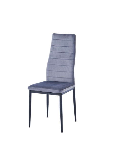 Chaise TOLIA métal noir velours gris