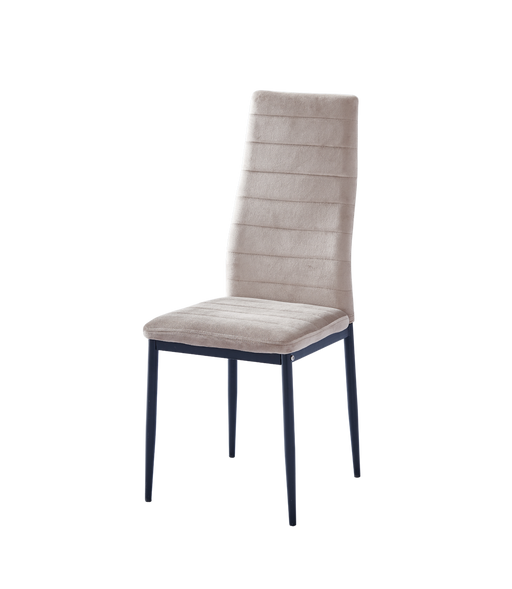 Chaise TOLIA métal noir velours taupe
