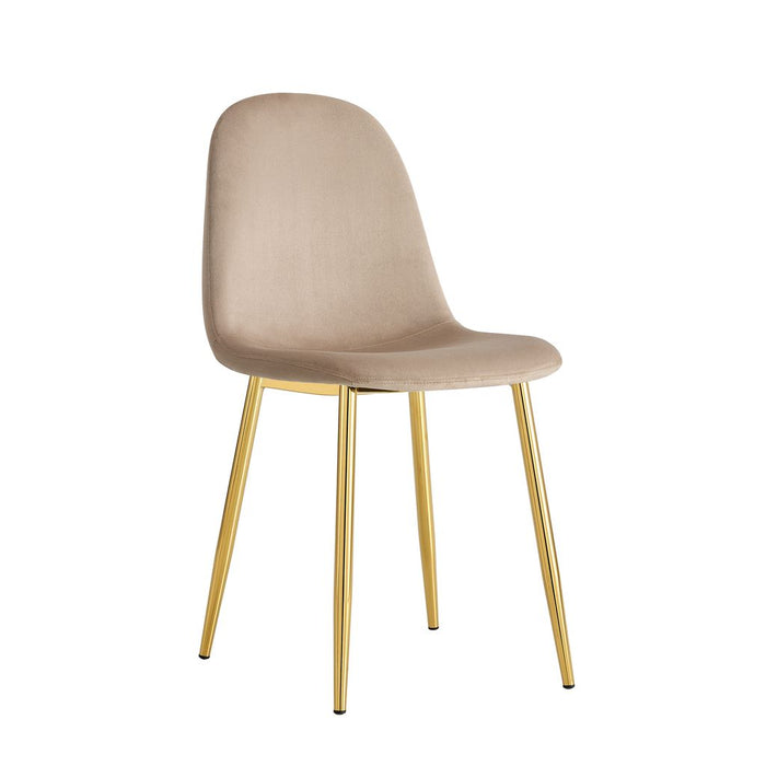 Chaise SCANDINAVE Gold velours taupe