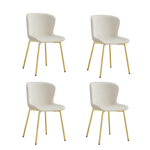 Chaise ELEN gold velours écru