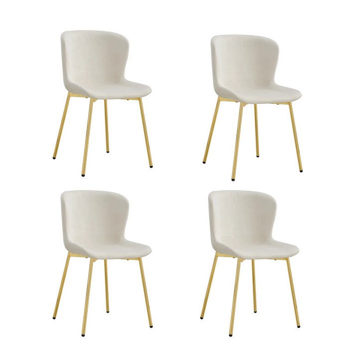 Chaise ELEN gold velours écru