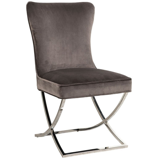 Chaise GABRIELLE capitonnée velours taupe