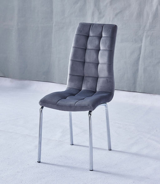 Chaise EMMA velours gris
