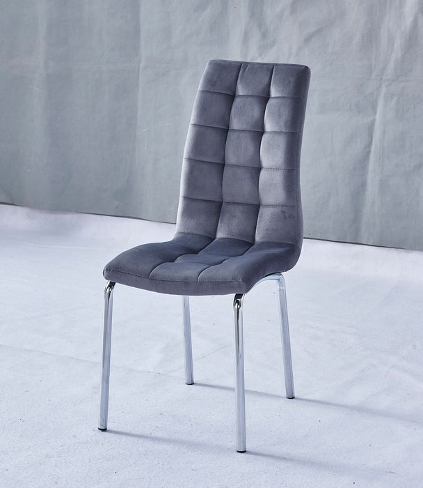 Chaise EMMA velours gris