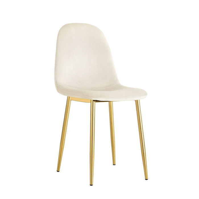 Chaise SCANDINAVE gold velours beige