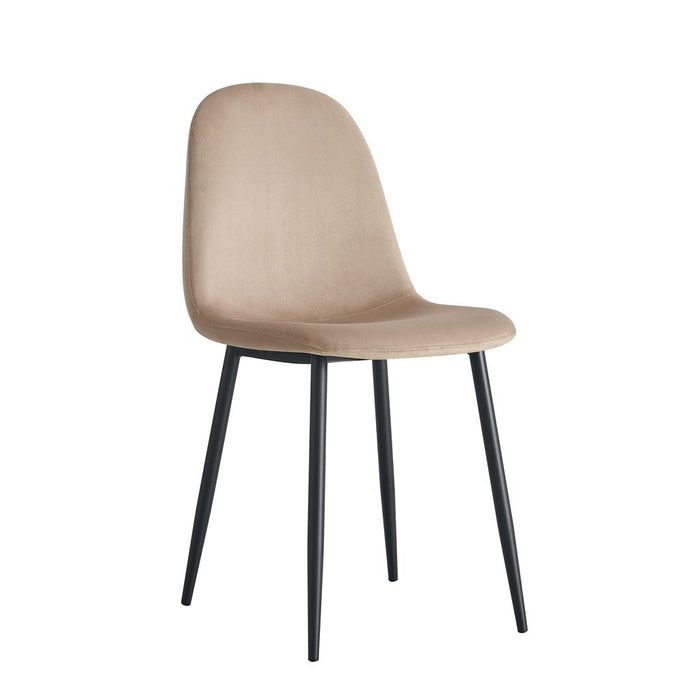 Chaise SCANDINAVE pieds noir velours taupe
