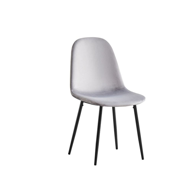 Chaise SCANDINAVE en velours pieds métal noir gris