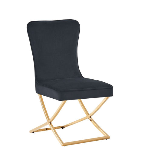 Chaise GABRIELLE Gold Velours Capitonné noir