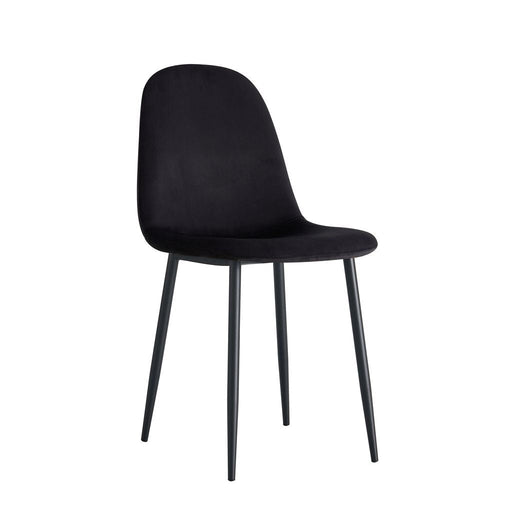 Chaise  SCANDINAVE en velours pieds métal noir noir