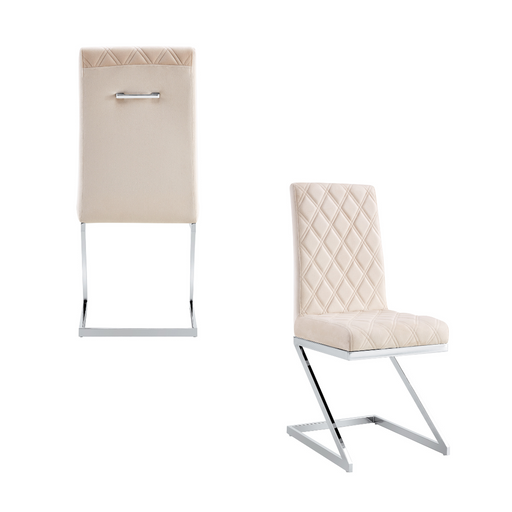 Chaise COCOMAT Chrome et velours beige