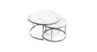 Lot de 2 tables Basses Gigogne ARTO inox et plateau en verre - image 1