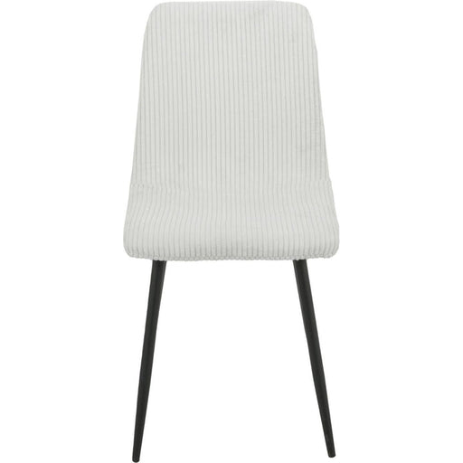 Chaise BOBBY pieds métal noir assise velours côtelé blanc