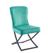 Chaise GABRIELLE Métal noir Velours Capitonné vert