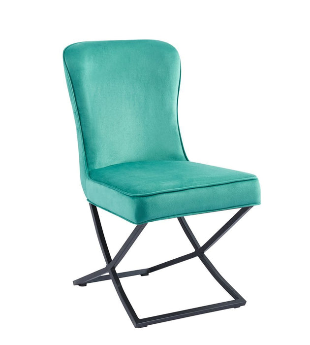 Lot de 4 chaises GABRIELLE Métal noir Velours Capitonné - image 1