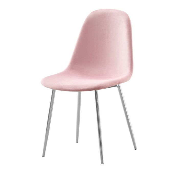 Lot de chaises SCANDINAVE en velours pieds chrome - image 1