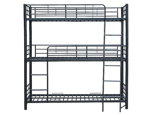 LIT SUPERPOSÉ TRIO EN METAL NOIR 1 PLACE 90x190 cm