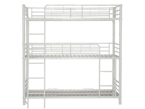 LIT SUPERPOSÉ TRIO EN METAL BLANC 1 PLACE 90x190 cm