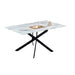 Table Repas JESSICA XXL Métal noir et plateau en verre 180 cm 6 à 8 couverts - image 1