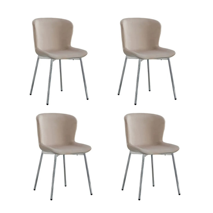 Lot de 4 chaises ELEN chrome velours - image 1
