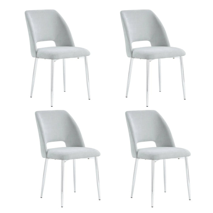 Lot de 4 chaises AVA Chrome Tissu Serge Gris - image 1