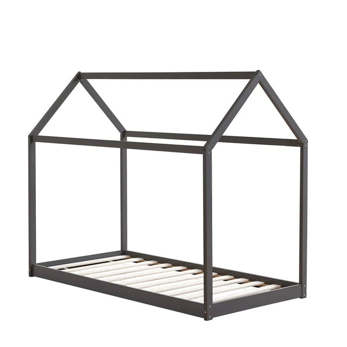 Lit cabane ROBINSON en bois 90x190 cm avec sommier intégré - image 1