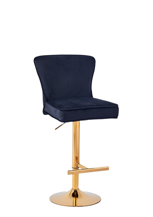 Tabouret de bar GABRIELLE Gold en velours noir