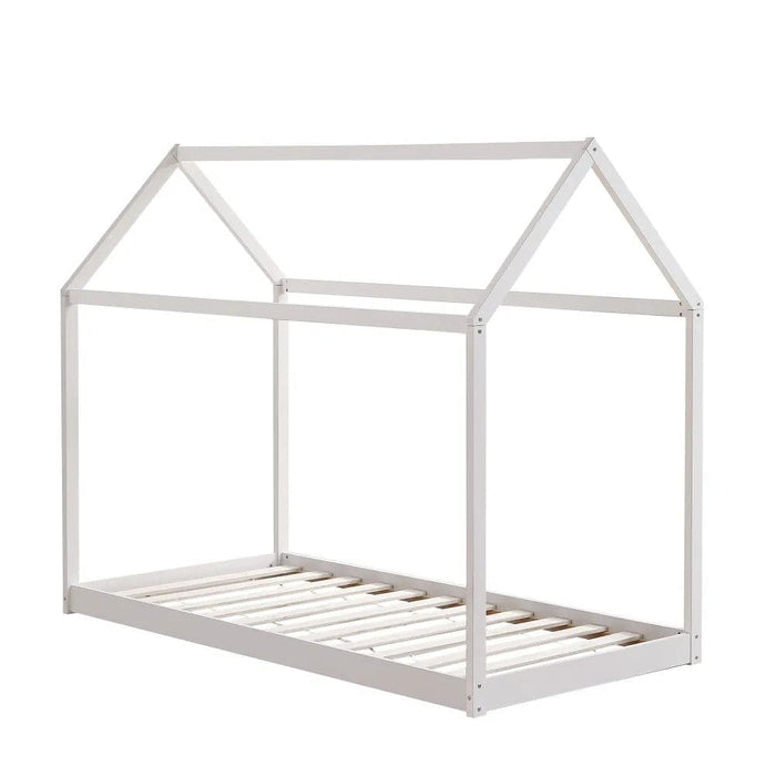 Lit cabane ROBINSON en bois 90x190 cm avec sommier intégré - image 1