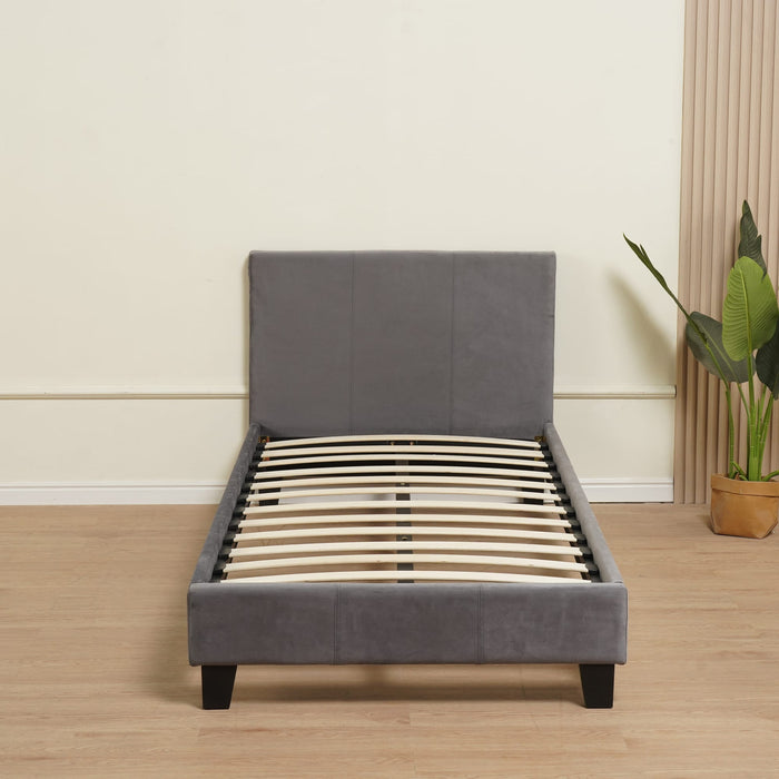 LIT MELBOURNE VELOURS GRIS 90x190CM